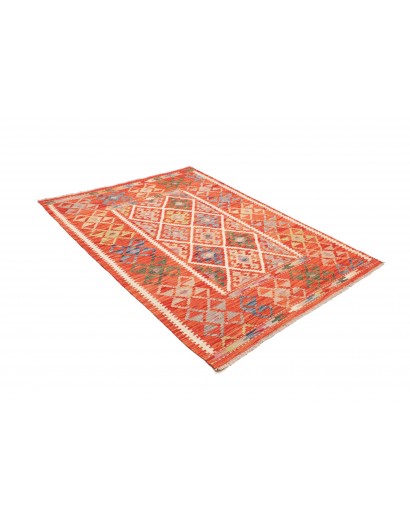 Tappeto Kilim Afghanistan rosso beige 134x178