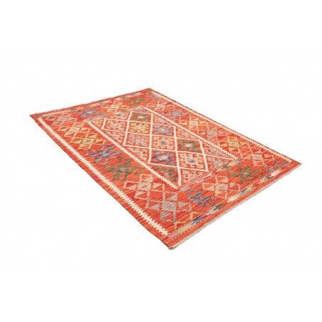 Tappeto Kilim Afghanistan rosso beige 134x178