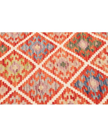 Tappeto Kilim Afghanistan rosso beige 134x178