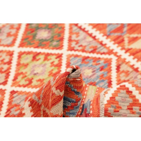 Tappeto Kilim Afghanistan rosso beige 134x178