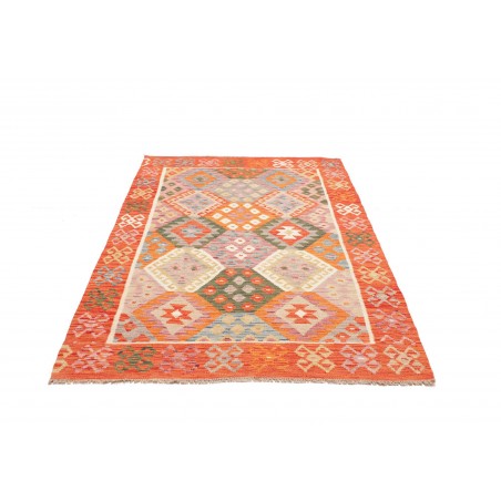Tappeto Kilim Afghanistan arancione marrone 130x190