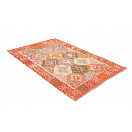 Tappeto Kilim Afghanistan arancione marrone 130x190
