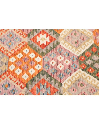 Tappeto Kilim Afghanistan arancione marrone 130x190
