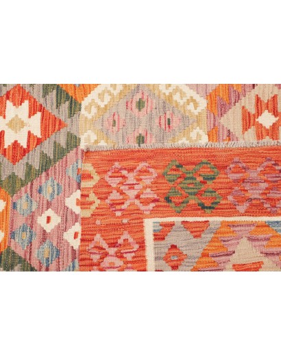 Tappeto Kilim Afghanistan arancione marrone 130x190
