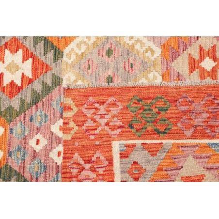 Tappeto Kilim Afghanistan arancione marrone 130x190