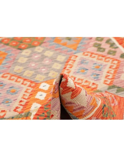 Tappeto Kilim Afghanistan arancione marrone 130x190