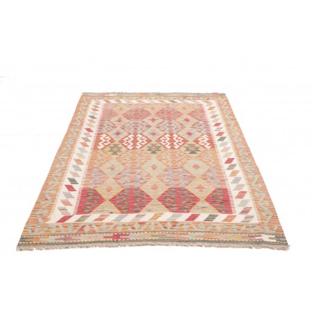 Tappeto Kilim Afghanistan marrone rosso 126x178