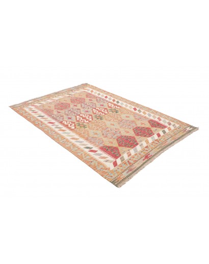 Tappeto Kilim Afghanistan marrone rosso 126x178