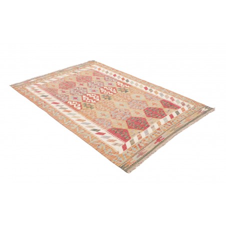 Tappeto Kilim Afghanistan marrone rosso 126x178