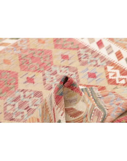 Tappeto Kilim Afghanistan marrone rosso 126x178