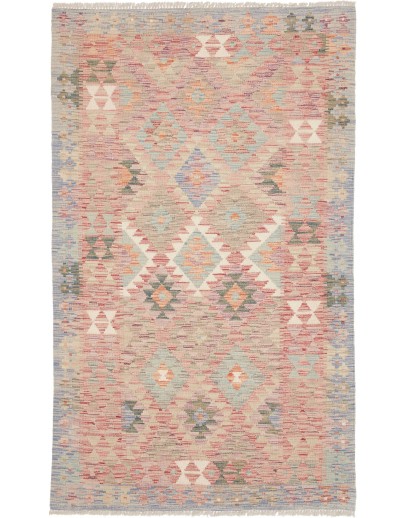 Tappeto Kilim Afghanistan marrone bianco 117x197