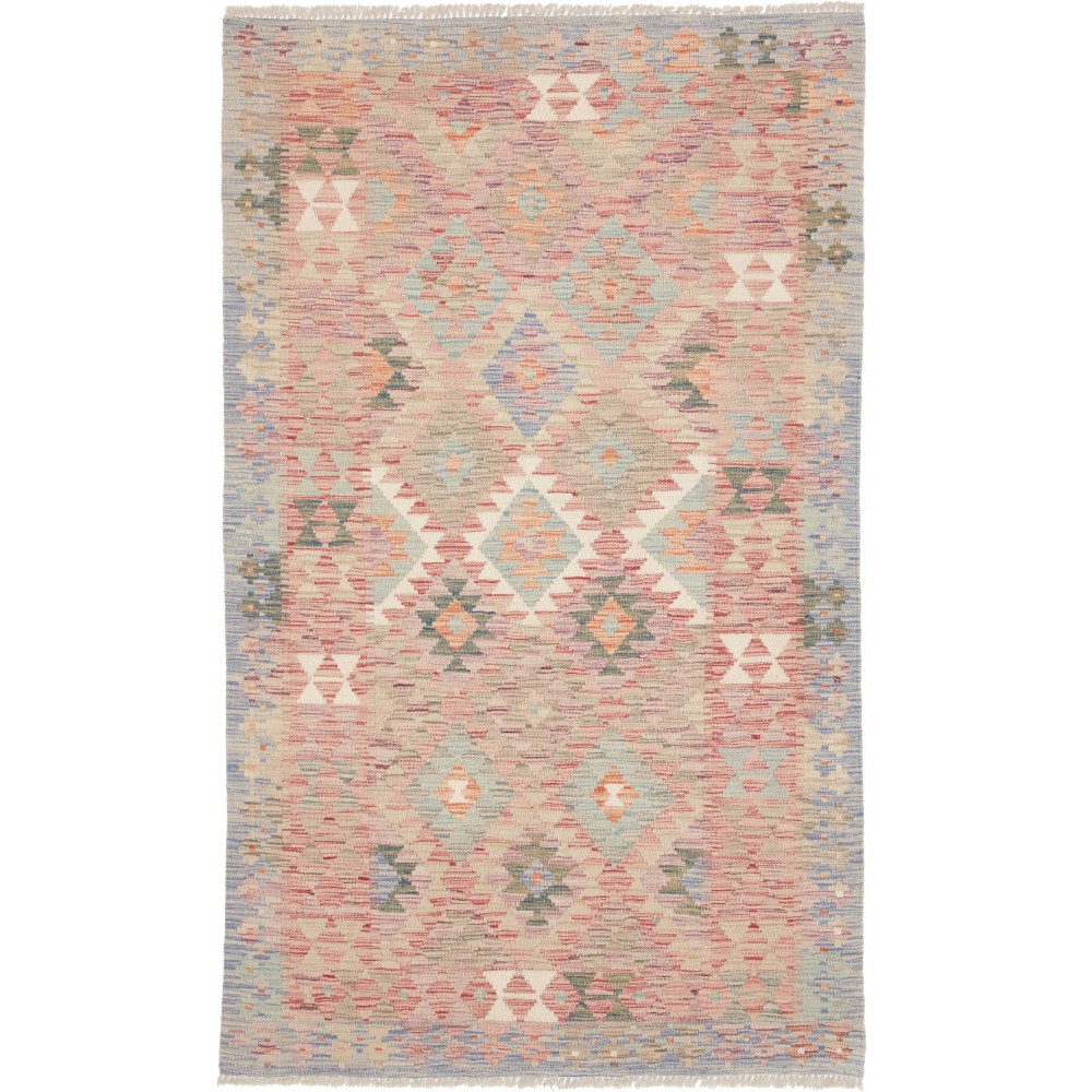 Tappeto Kilim Afghanistan marrone bianco 117x197