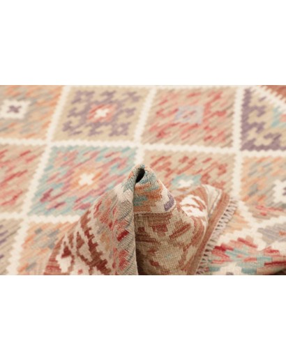 Tappeto Kilim Afghanistan marrone bianco 122x172