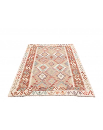 Tappeto Kilim Afghanistan marrone bianco 124x175