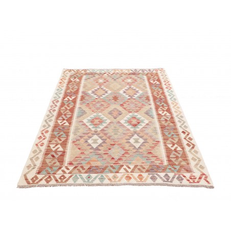 Tappeto Kilim Afghanistan marrone bianco 124x175