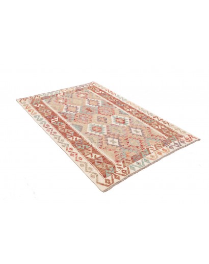 Tappeto Kilim Afghanistan marrone bianco 124x175