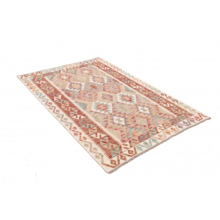 Tappeto Kilim Afghanistan marrone bianco 124x175