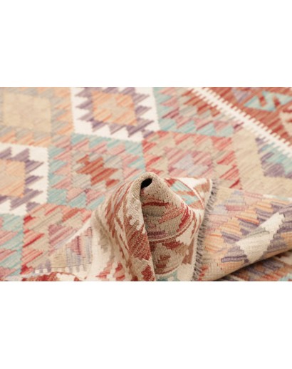 Tappeto Kilim Afghanistan marrone bianco 124x175