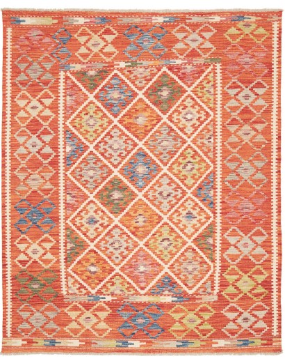 Tappeto Kilim Afghanistan arancione beige 160x195