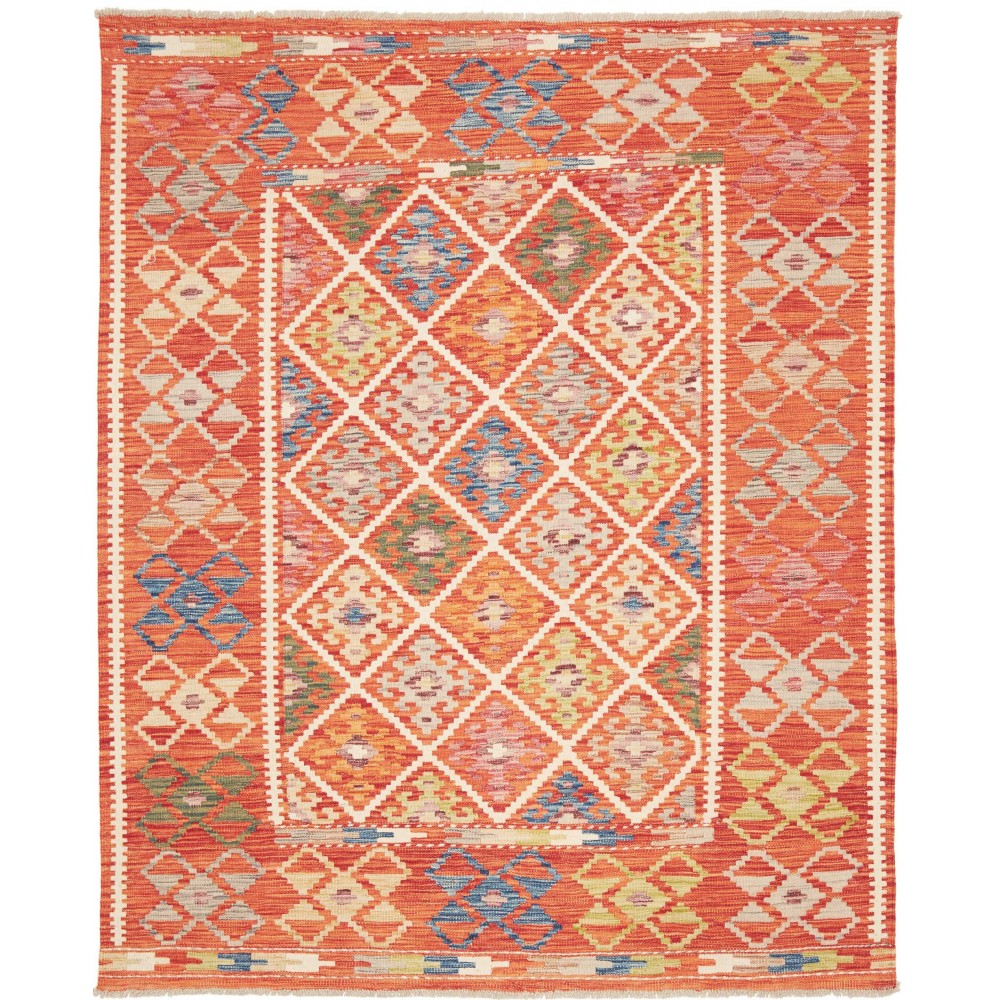 Tappeto Kilim Afghanistan arancione beige 160x195