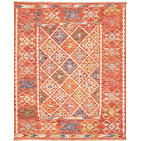 Tappeto Kilim Afghanistan arancione beige 160x195