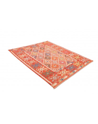 Tappeto Kilim Afghanistan arancione beige 160x195