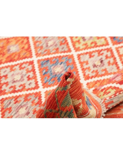 Tappeto Kilim Afghanistan arancione beige 160x195