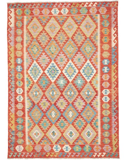 Tappeto Kilim Afghanistan marrone rosso 173x244