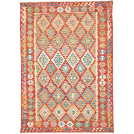 Tappeto Kilim Afghanistan marrone rosso 173x244