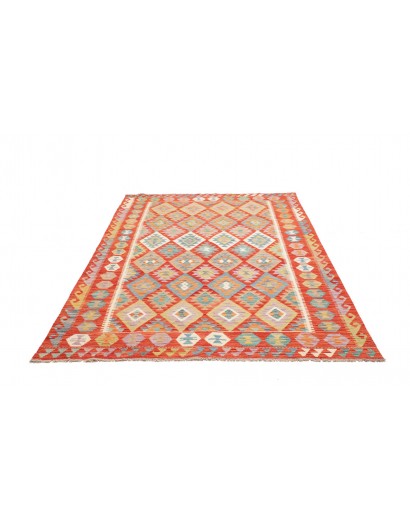 Tappeto Kilim Afghanistan marrone rosso 173x244