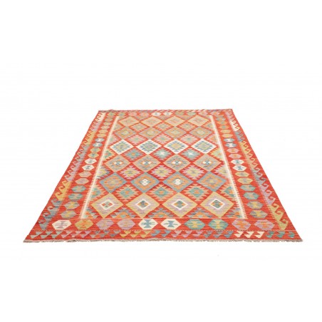Tappeto Kilim Afghanistan marrone rosso 173x244
