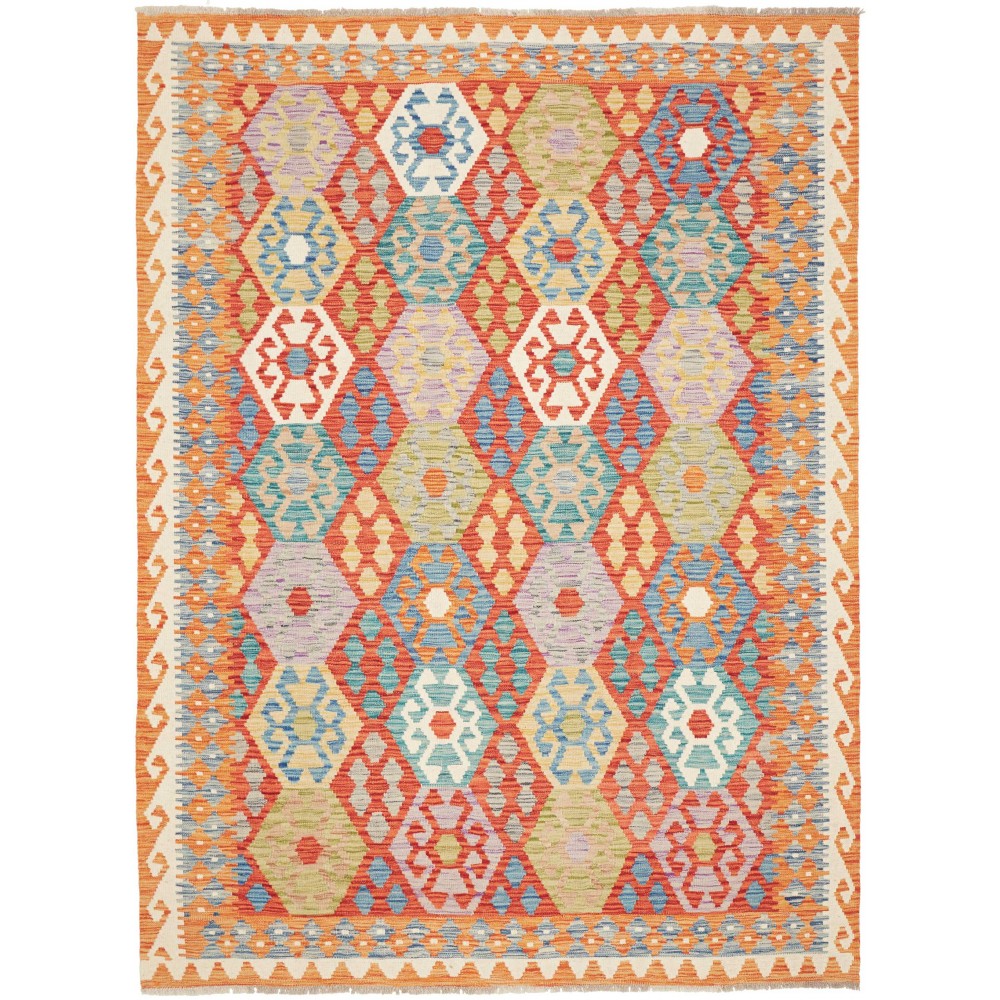Tappeto Kilim Afghanistan marrone grigio 174x234