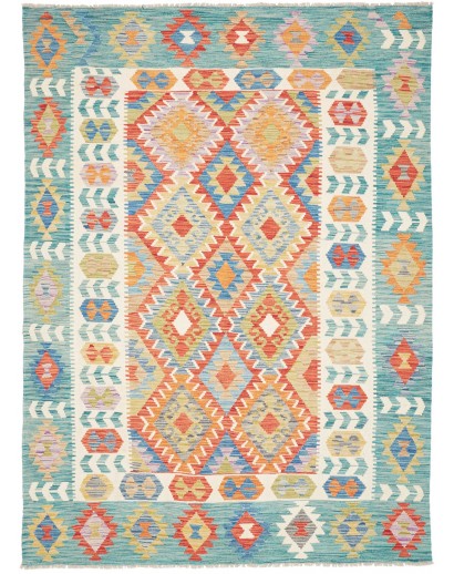 Tappeto Kilim Afghanistan beige verde 173x235