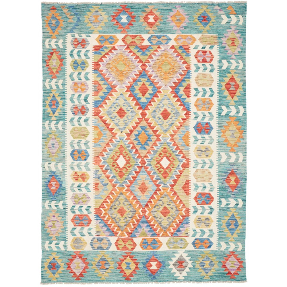 Tappeto Kilim Afghanistan beige verde 173x235