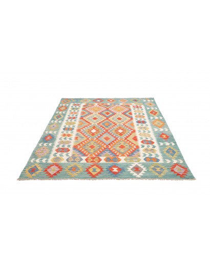 Tappeto Kilim Afghanistan beige verde 173x235