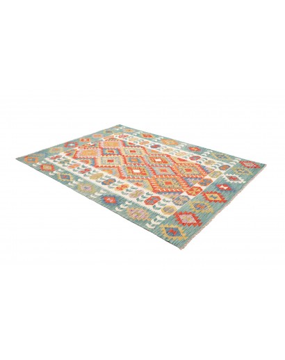 Tappeto Kilim Afghanistan beige verde 173x235