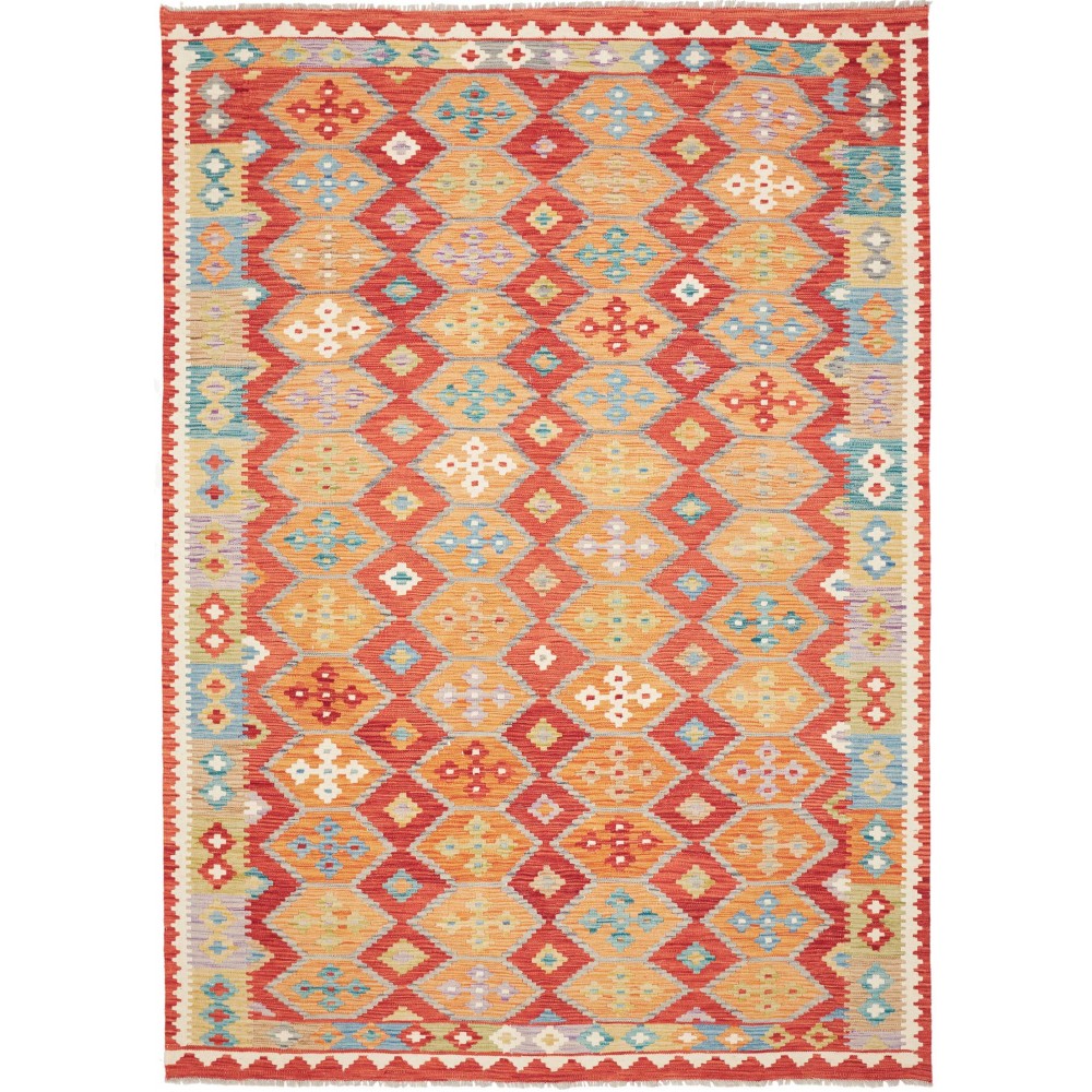 Tappeto Kilim Afghanistan arancione marrone 174x242