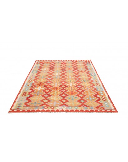 Tappeto Kilim Afghanistan arancione marrone 174x242
