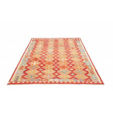 Tappeto Kilim Afghanistan arancione marrone 174x242
