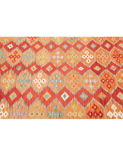 Tappeto Kilim Afghanistan arancione marrone 174x242