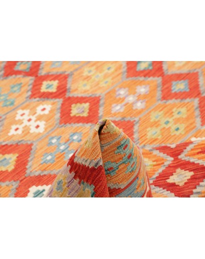 Tappeto Kilim Afghanistan arancione marrone 174x242