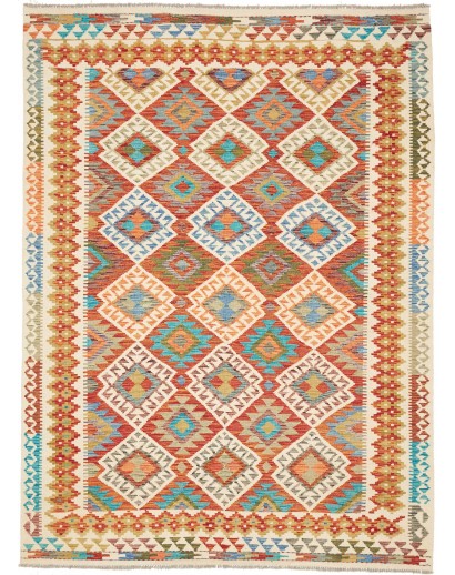 Tappeto Kilim Afghanistan marrone blu 176x242