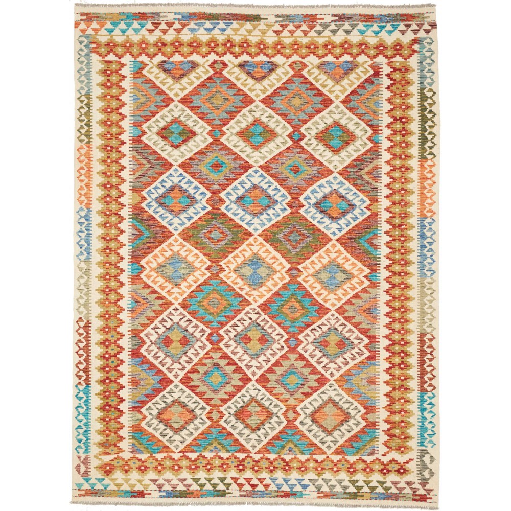 Tappeto Kilim Afghanistan marrone blu 176x242