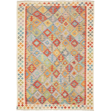 Tappeto Kilim Afghanistan marrone azzurro 172x238