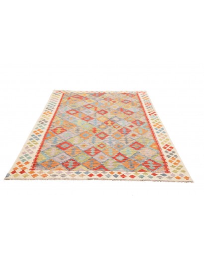Tappeto Kilim Afghanistan marrone azzurro 172x238