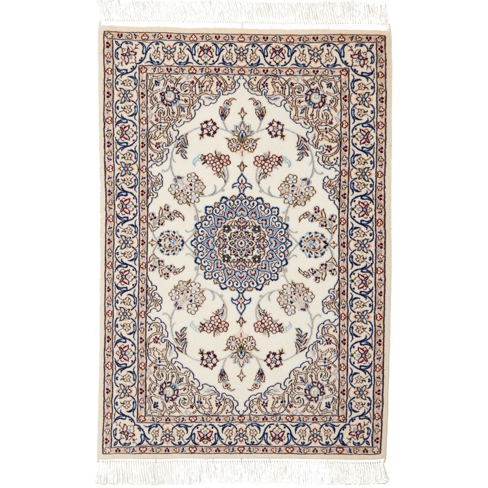 Tappeto Nain 6La Persia bianco grigio 62x93 Tappeto Nain 6La Persia bianco grigio 62x93
