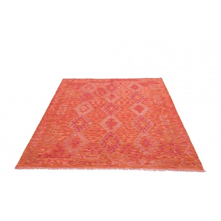 Tappeto Kilim Afghanistan rosso arancione 152x196