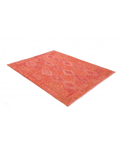 Tappeto Kilim Afghanistan rosso arancione 152x196