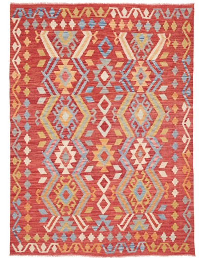 Tappeto Kilim Afghanistan rosso beige 149x205