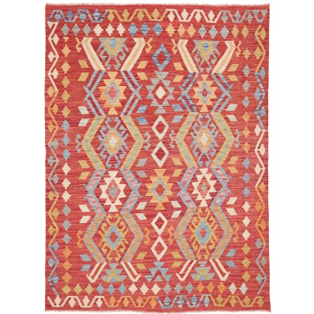 Tappeto Kilim Afghanistan rosso beige 149x205